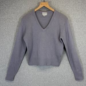Vintage Bullock's Womens Lavender M Lambswool Angora V-Neck Pullover Sweater 80s